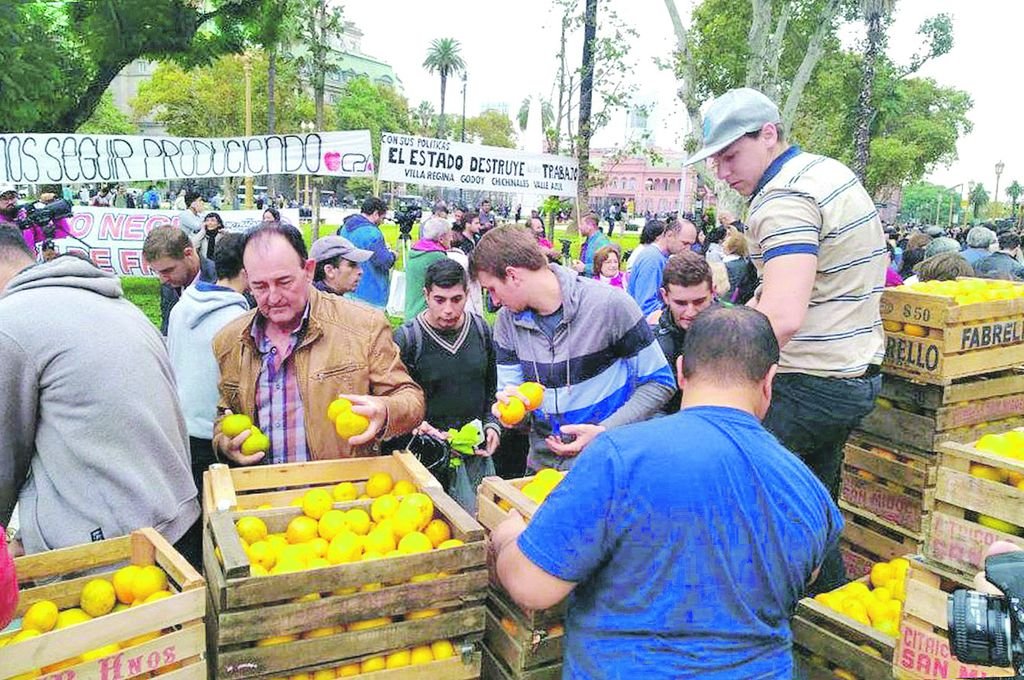 Crisis del citrus: frutazo en plaza de Mayo y declaracin de emergencia