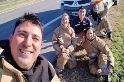 Los Bomberos Voluntarios de Maciel tuvieron su doble bautismo de fuego 