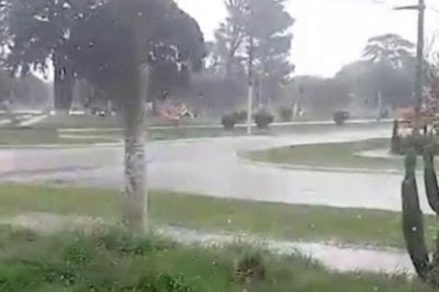 Granizo en La Chispa: una fuerte tormenta tom por sorpresa a los vecinos