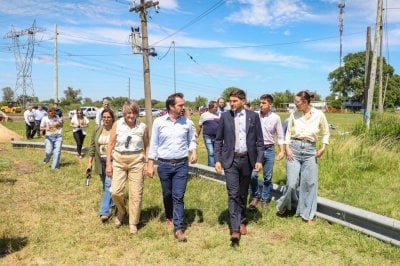 Pullaro recorri la repavimentacin del acceso norte a Santo Tom