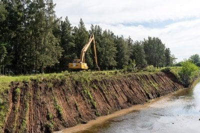 Comenzaron los trabajos para la limpieza de un sector del arroyo Luduea