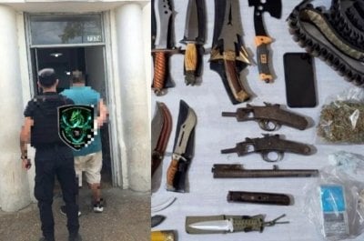 Lo encontraron con armas, drogas y una mujer secuestrada en su casa: qued detenido