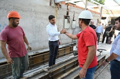 Venado Tuerto: Pullaro supervis el avance de obras en la Escuela N 238 