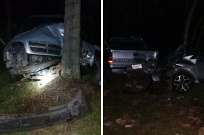 Accidente en Ruta 10: impact contra un rbol y lo choc otro vehculo